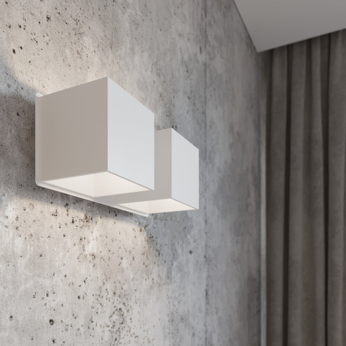 Quad Aluminium White 2 Light Classic Wall Light