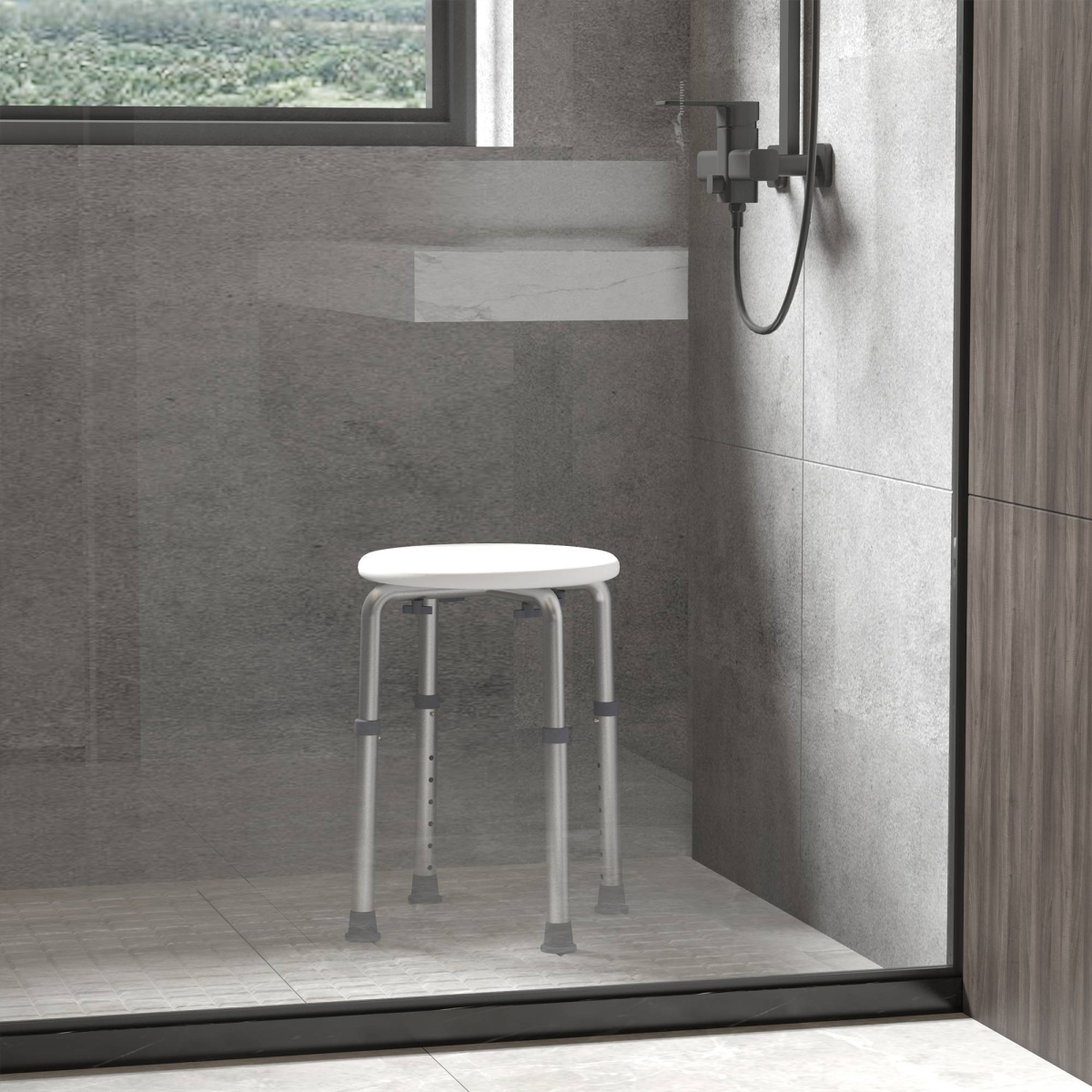 HOMCOM Bath Chair Height Adjustable Shower Seat for Elderly Disabled