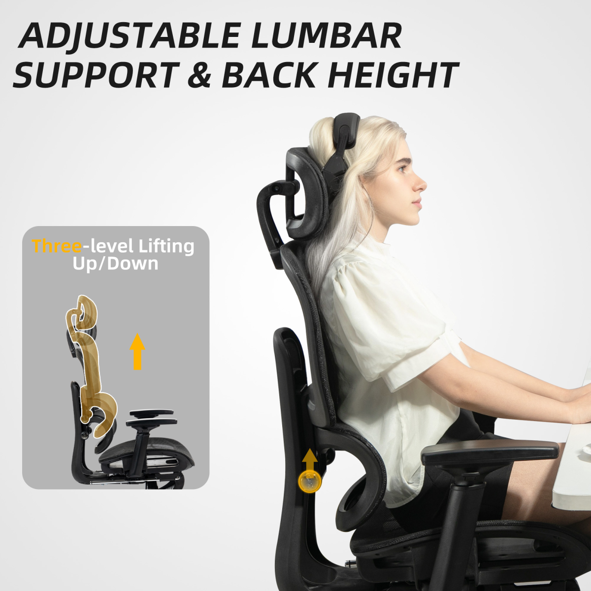 HOMCOM Ergonomic Office Chair Swivel Computer Chair with 3D Armrest