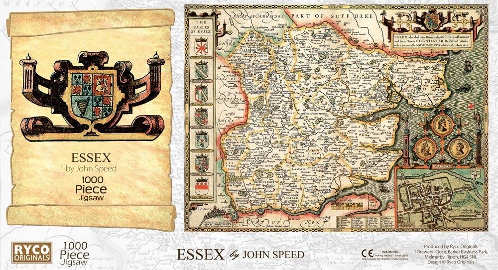Essex Historical Map 1000 Piece Jigsaw Puzzle (1610)