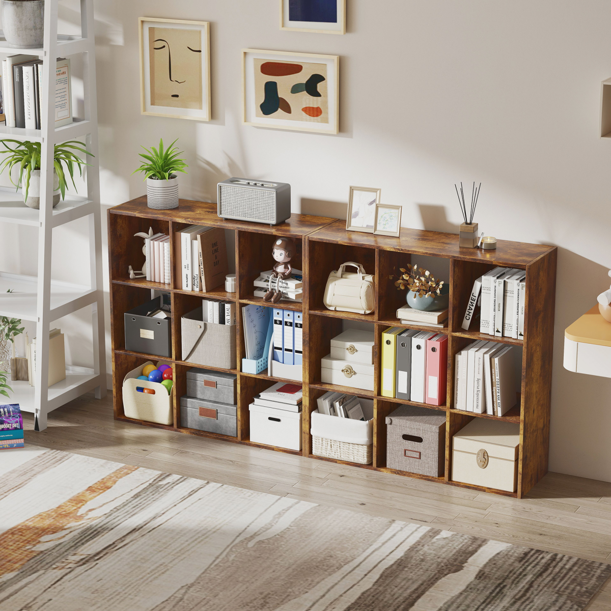 HOMCOM Storage Cupboard Bookcase Bookshelf Home Office