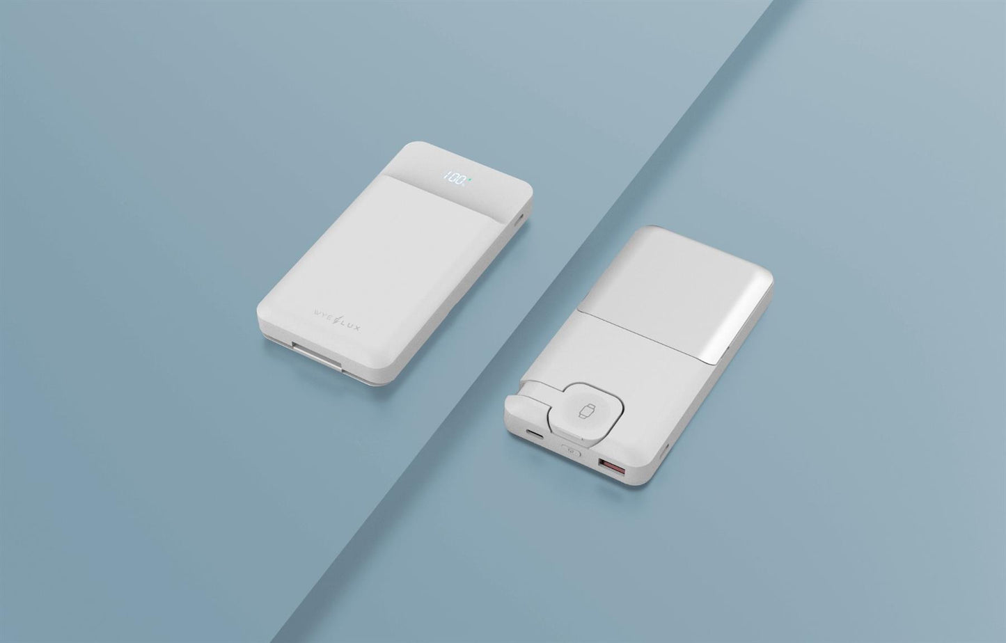 Portable Wireless Charging Station Magsafe Power Bank (3-in-1) White