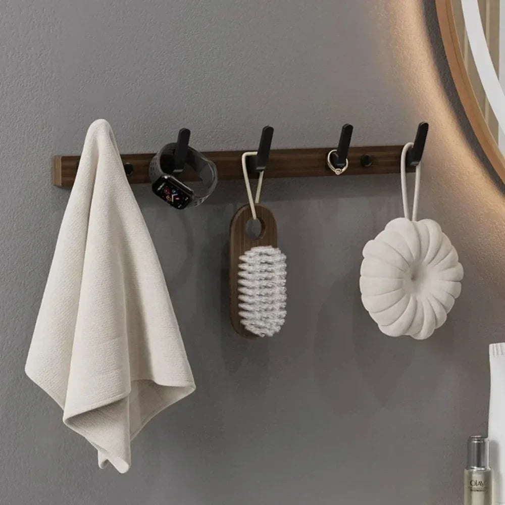 Modern Wooden Bathroom Wall Storage Rack