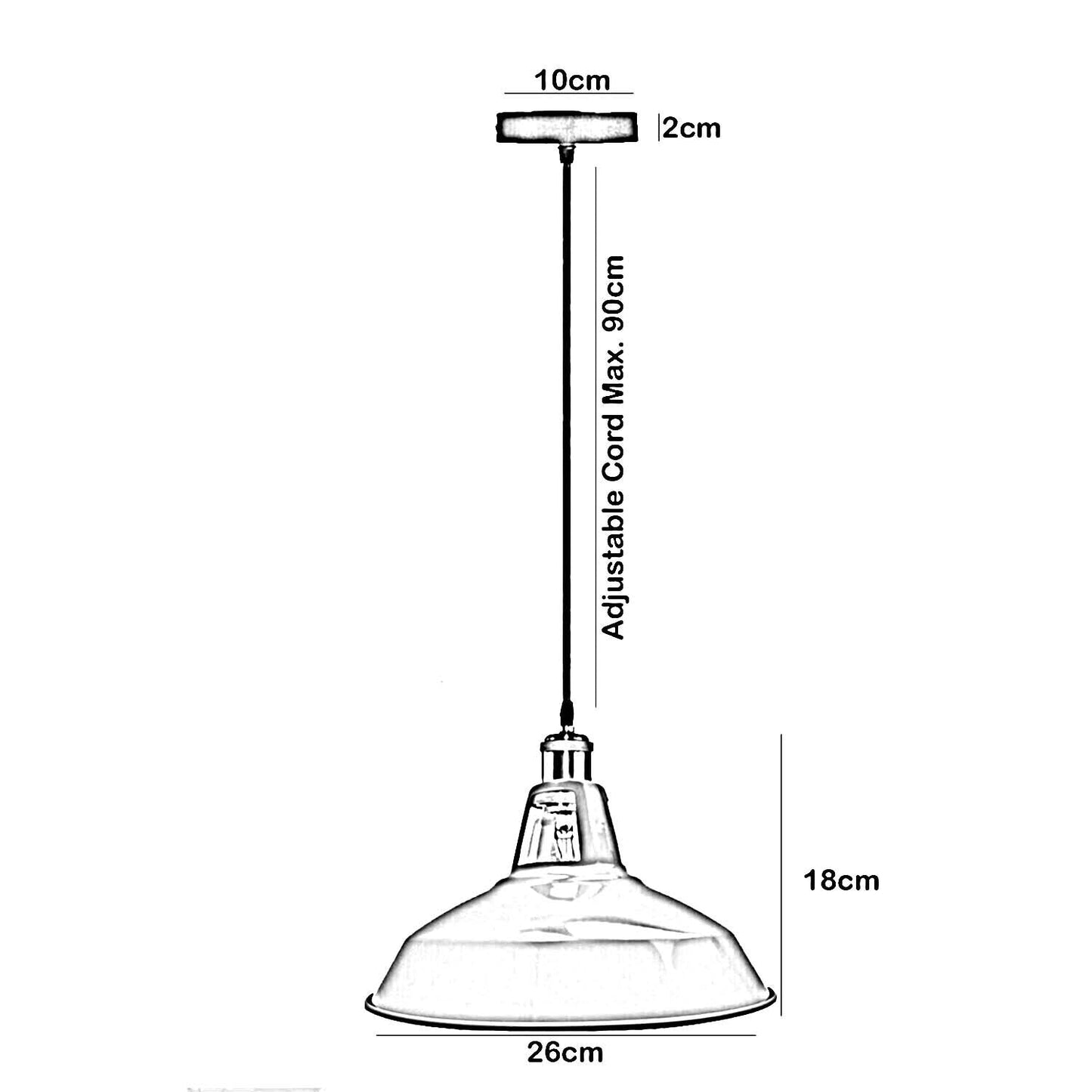 Modern Vintage Industrial Retro Metal Lamp Shade Loft Pendant Ceiling Light