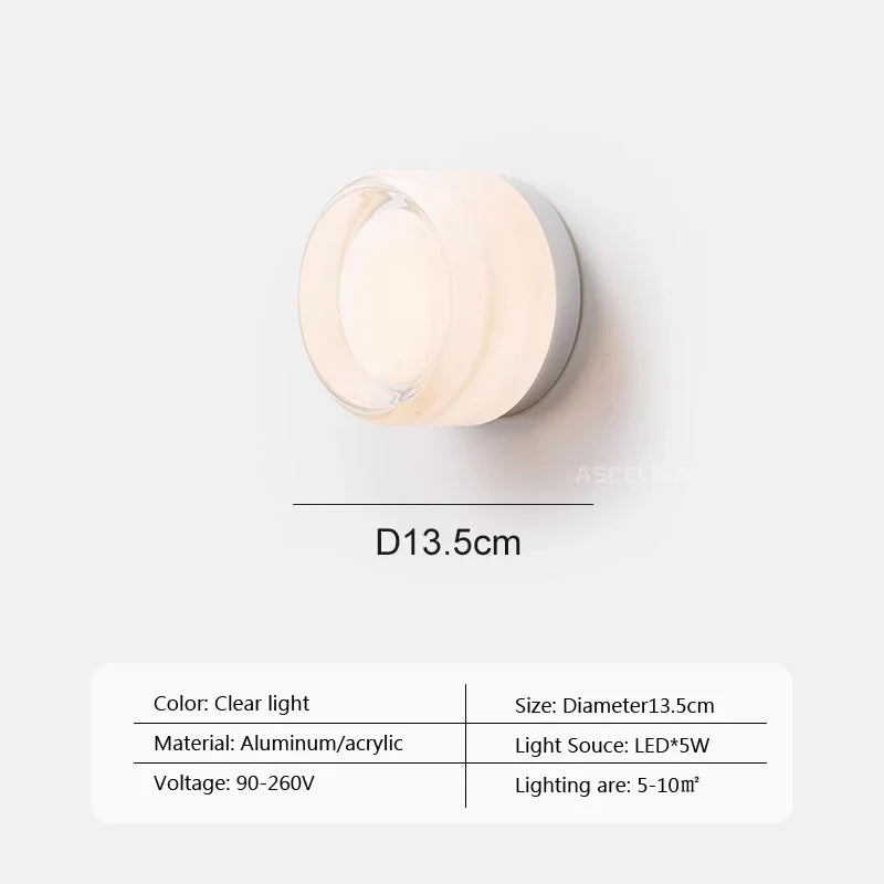 Modern Jelly LED Wall Lamp – Round Glass Wall Light