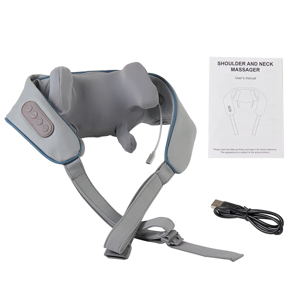 Wireless Neck And Back Massager Neck And Shoulder Kneading Massage Shawl Neck Cervical Relaxing Trapezius Massager