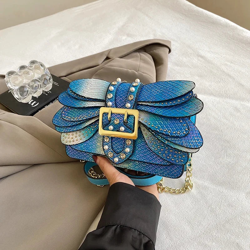 2024 New Handmade Rivet Butterfly Wing Crossbody Bag Women Designer Handbag And Purse Small Square Bag 8 Color Pu Leather Bags