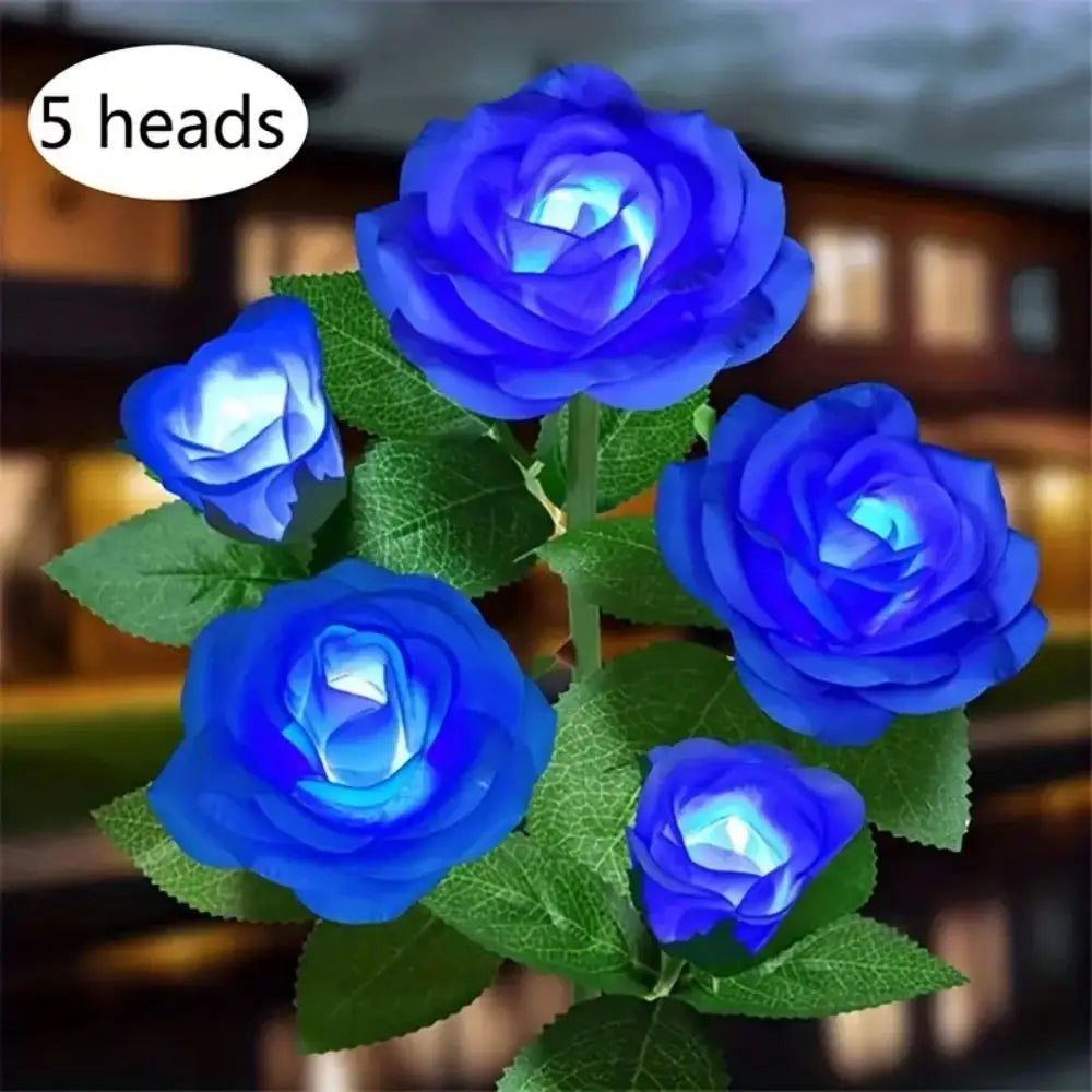 Solar Garden Lights Rose Flower Lawn Lamp