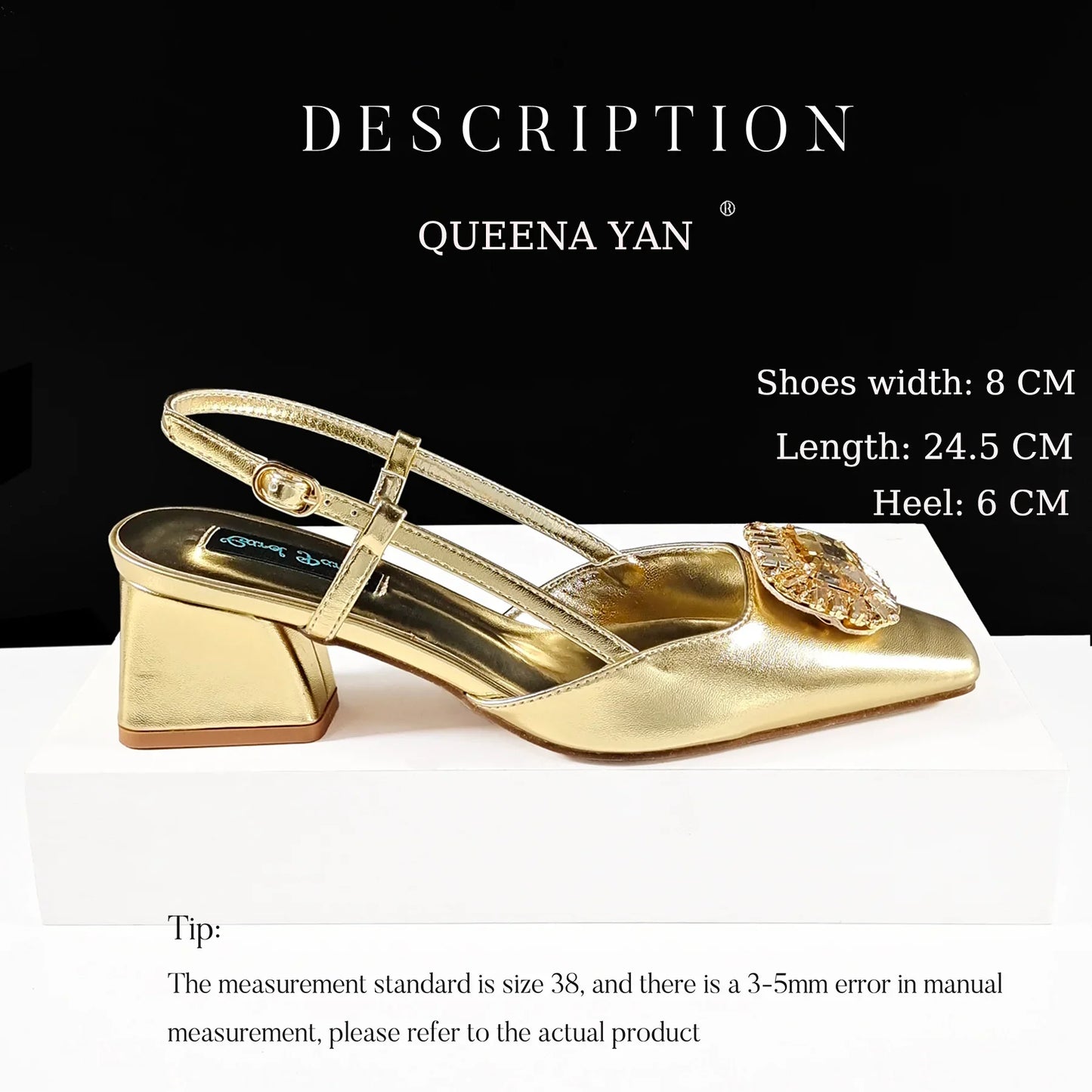 Elegant Women's Shoes and Bag Shiny Big Rhinestone Luxury Fashion Shoes Set