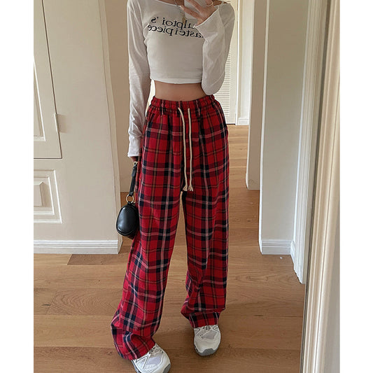 Women Gothic Wide Leg Sweatpants Royal Stewart Pants Trousers