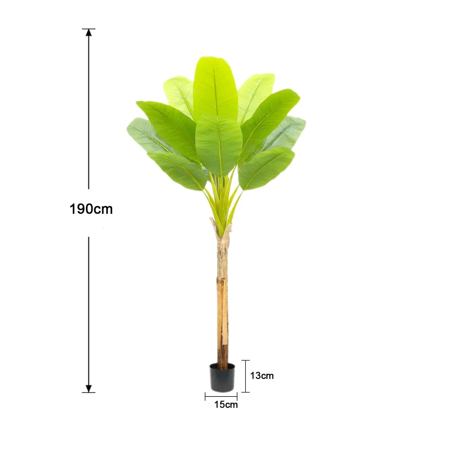Artificial Banana Leaf Plant with Triple Stalks,Faux Banana Silk Tree,Tropical Fake Leaves Plants Indoor for Home Office