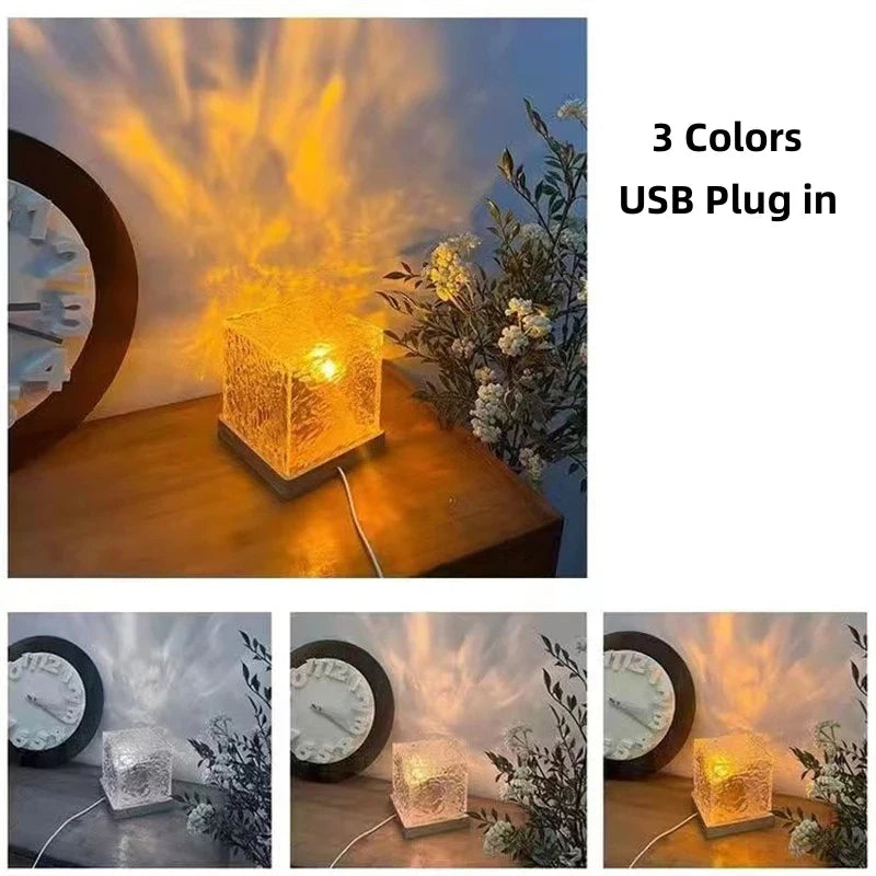 Dynamic Rotating Water Ripple Projector Night Light