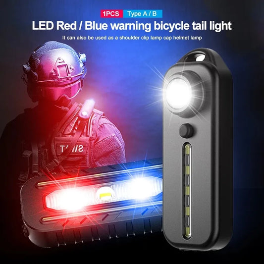 LED Red and Blue Shoulder Police Light with Clip USB Rechargeable