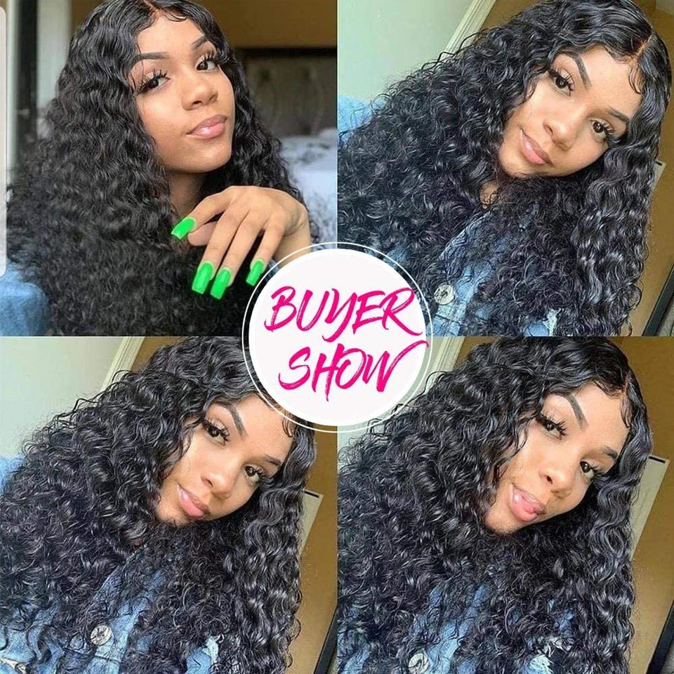 Water Wave Human Hair Bundles Curly Deep Wave 3 Bundles Brazilian Natural Black Human Hair Remy Hair 100% Human Hair Natural