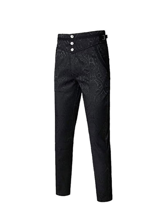 Unisex Gothic Trousers Steampunk Dark Jacquard Victorian Trousers
