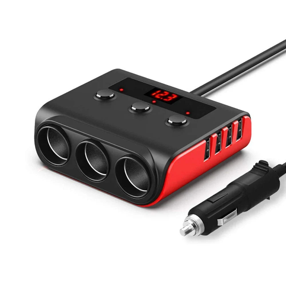 Car Cigarette Lighter Socket In-car Cable Splitter 4 Ports USB Interface Auto Cigarette Lighter Socket Car Plug Adapter