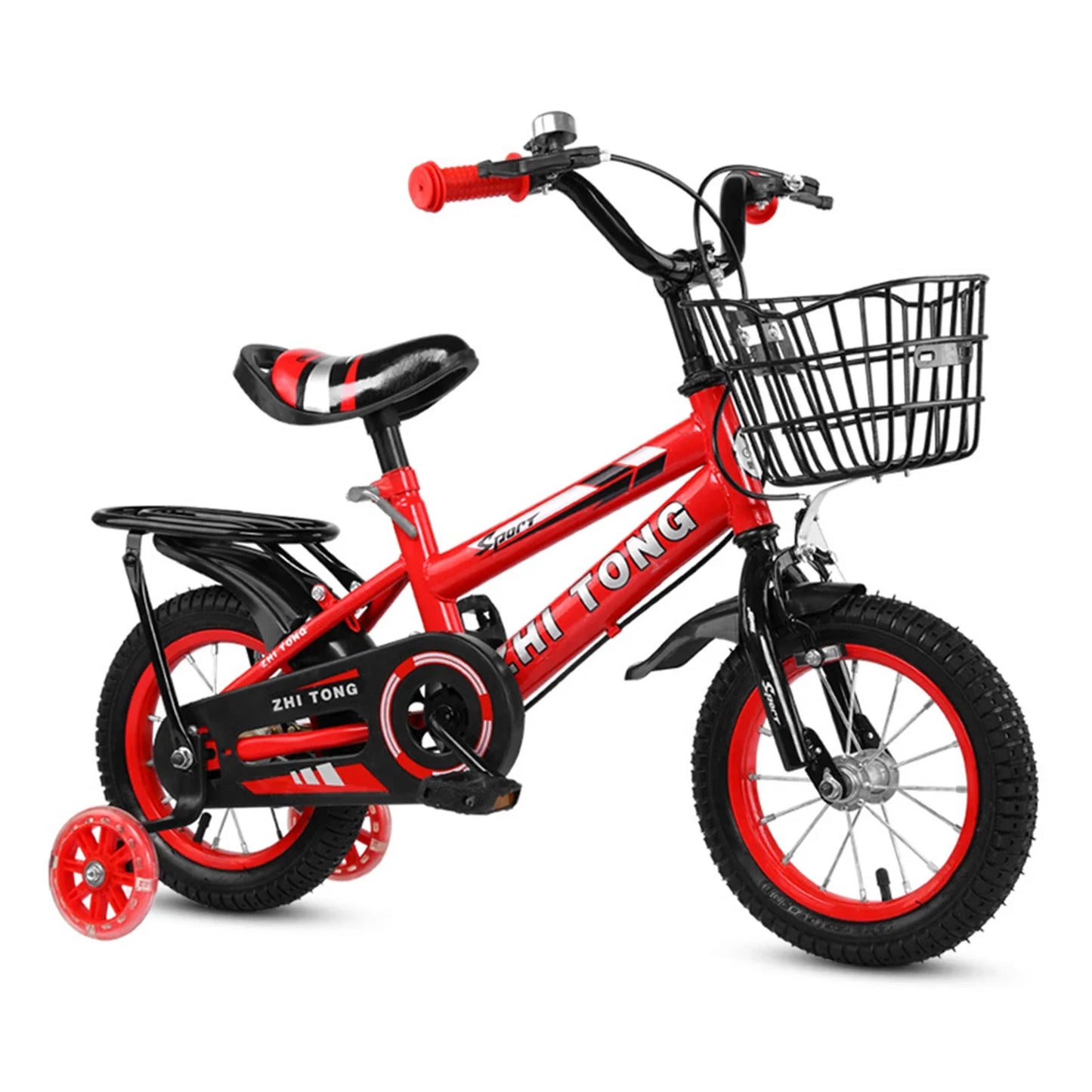 14/16 Inch Children Bike Boys Girls Toddler Bicycle Adjustable Height Kid Bicycle with Detachable Basket for 2-7 Years Old