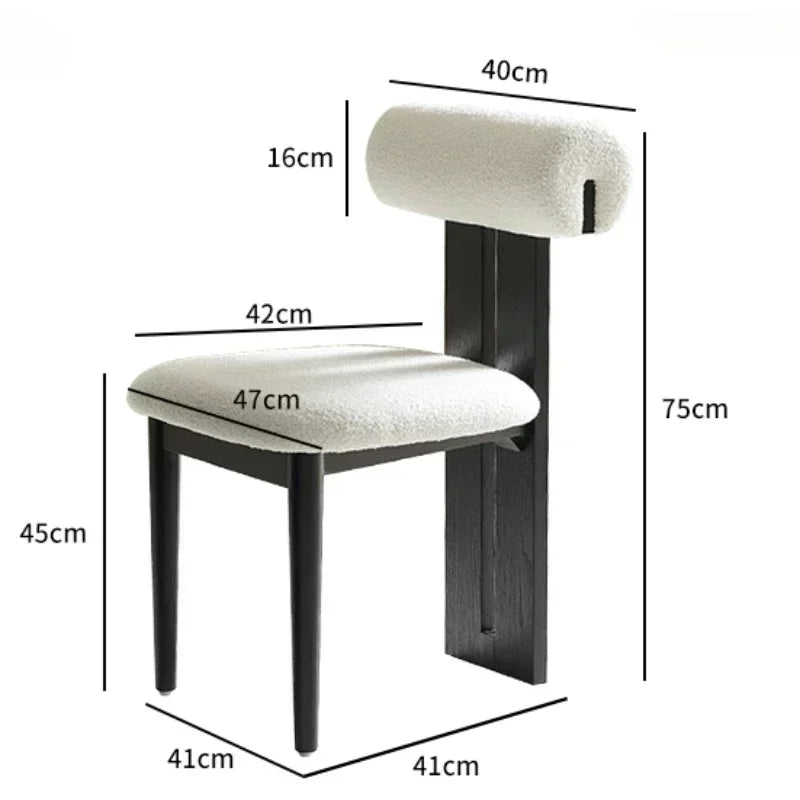 Modern Bouclé Dining Chair with Padded Backrest – Accent Chair