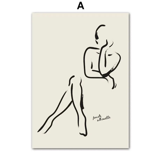 Abstract Line Art Posters – Minimalist Black & White Wall Art Prints for Modern Interiors | DArtano
