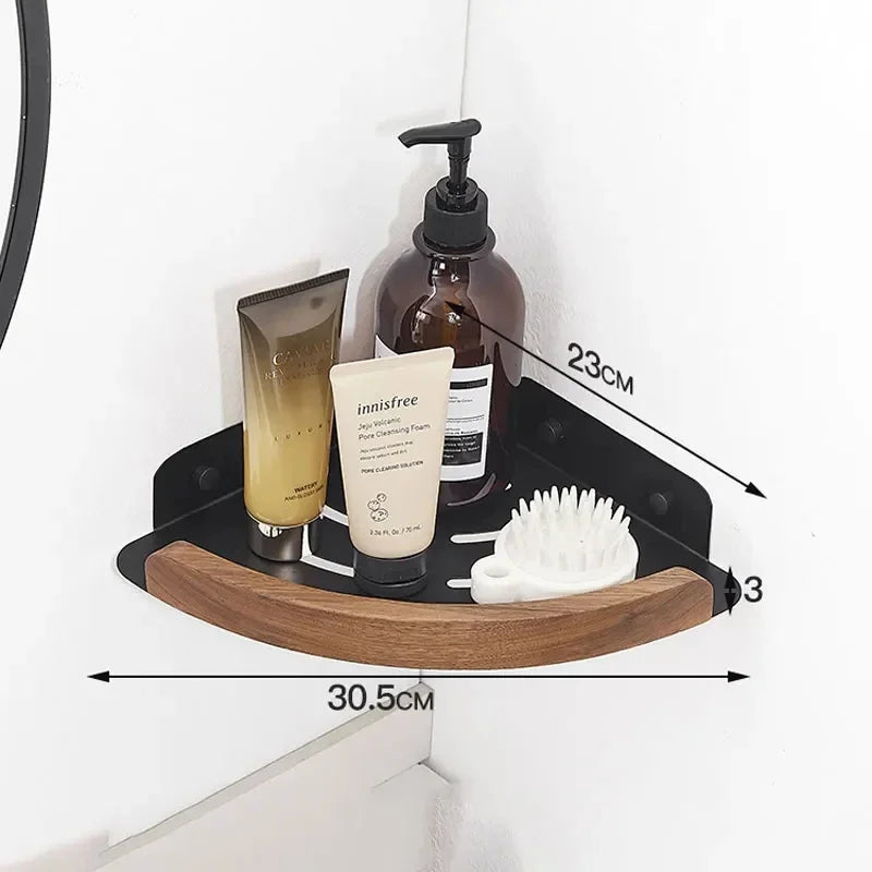 Modern Wooden Bathroom Wall Storage Rack