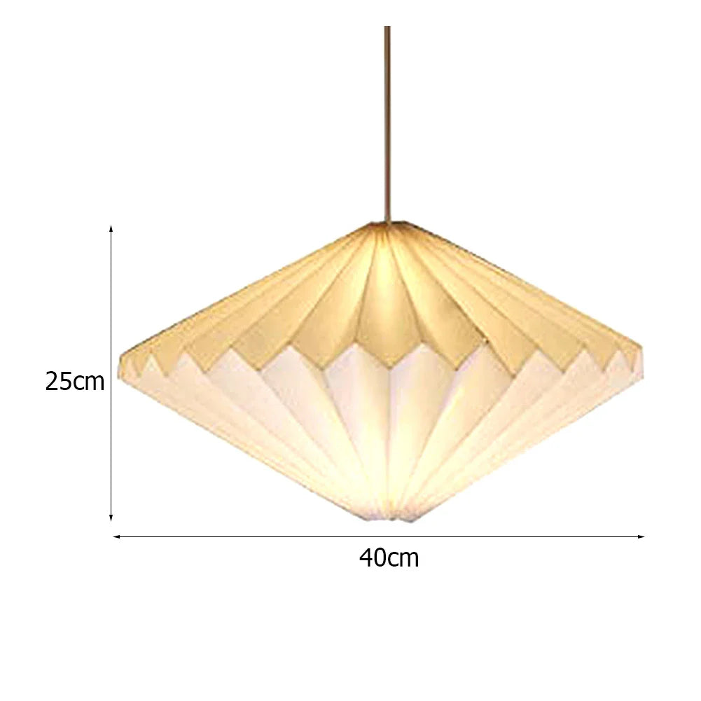 Nordic Creative Paper Origami Lantern Shade Foldable Hanging Pendant Light Art Decor for Living Room Bedroom Dining Room Decor