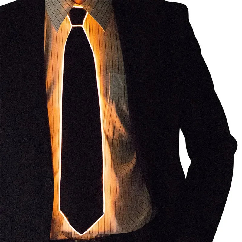 π₯ LED Neon Glow Tie β EL Wire Light-Up Accessory for Parties, DJ Events, Halloween & Stage Wear (Unisex)