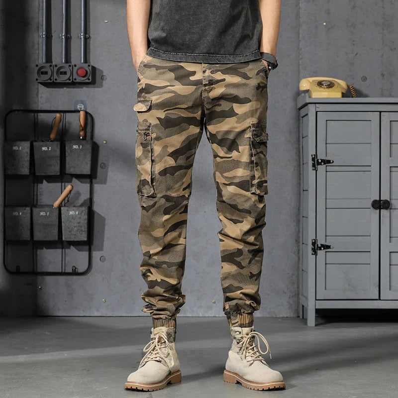 Autumn Camouflage Cargo Pants Men Clothing Cotton Multi-pockets Harem Pants