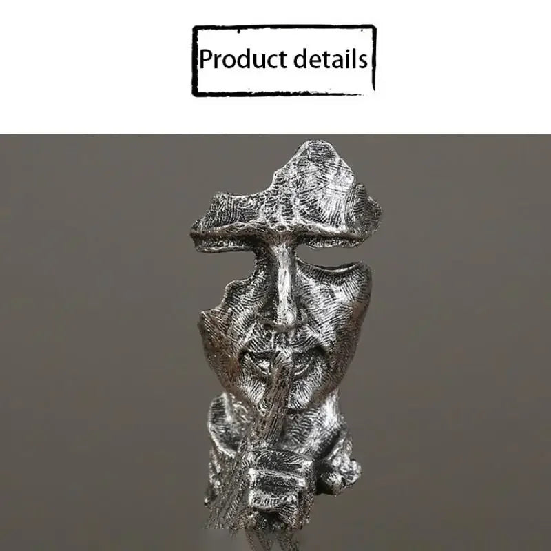 Abstract Resin Face Sculpture – “Silence is Golden”