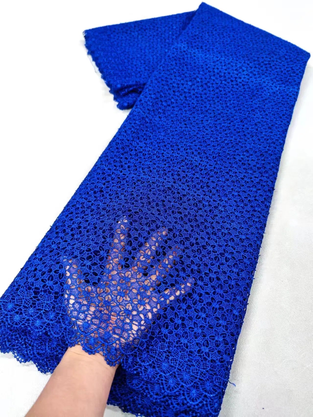 African Nigerian Cotton Wedding Tulle Lace Fabric, Party Dress Sequins for Sewing, Water Soluble, High Quality, 5Yards, XL024