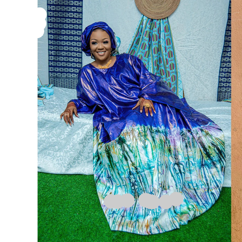 African Traditional Print Bazin Rich Bubu Dress Original Dashiki