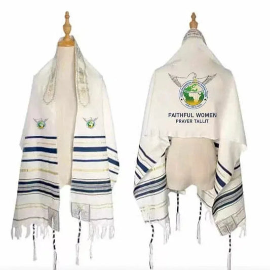 Traditional Jewish Tallit Prayer Shawl with David’s Star & Menorah – 52×180 cm for Shacharit & Yom Kippur