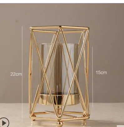 Golden Vase Metal Flowers Pot