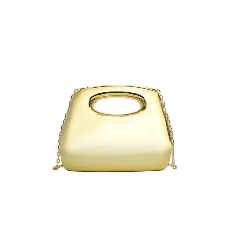 Golden Acrylic Women Hobo Bags Luxury Designer Clear Beach Handbags Dinner Party Wedding Round Top Handle Evening Clutch Purse