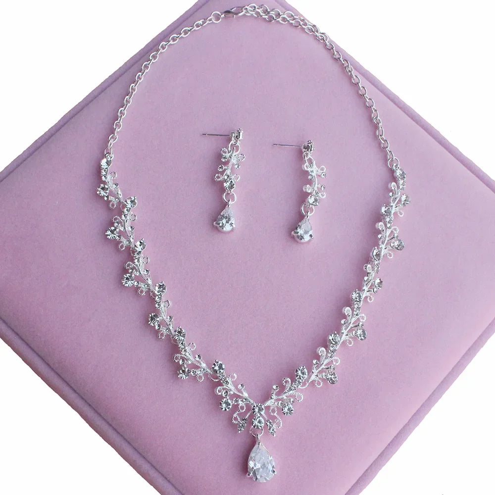 Bridal Jewelry Set Wedding Crowns for Brides Tiaras and Crowns Bride Crystal Rhinestone Necklace Tiara Wedding Hair Accessories