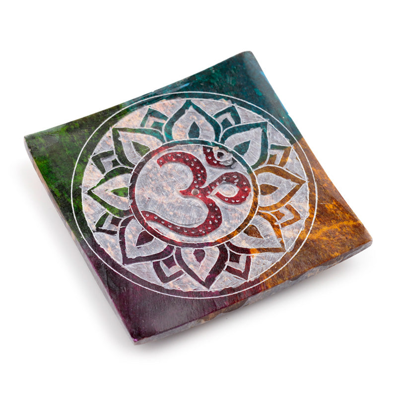 Soapstone Incense Burner Dish - Om