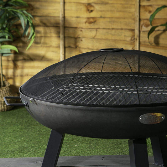 3pc Round Fire Pit, Grill and Dome Set