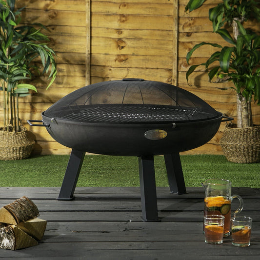 2pc Fire Pit Grill & Spark Guard Set - 72.5cm