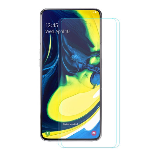 2 PCS ENKAY Hat-Prince 0.26mm 2.5D 9H Tempered Glass Protective Film for Galaxy A80