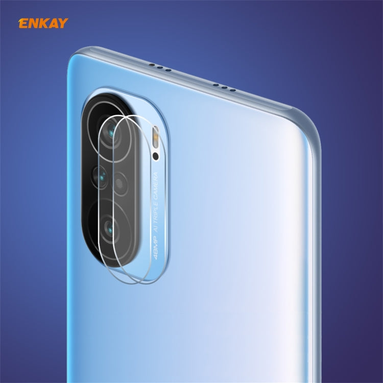 2 PCS Hat-Prince ENKAY 0.2mm 9H 2.15D Round Edge Rear Camera Lens Tempered Glass Film Protector, For Redmi K40 / K40 Pro / K40 Pro+, For Xiaomi Poco F3, For Redmi Note 10 Pro / Note 10 Pro Max, For Samsung Galaxy A52 / A72 (4G/5G)