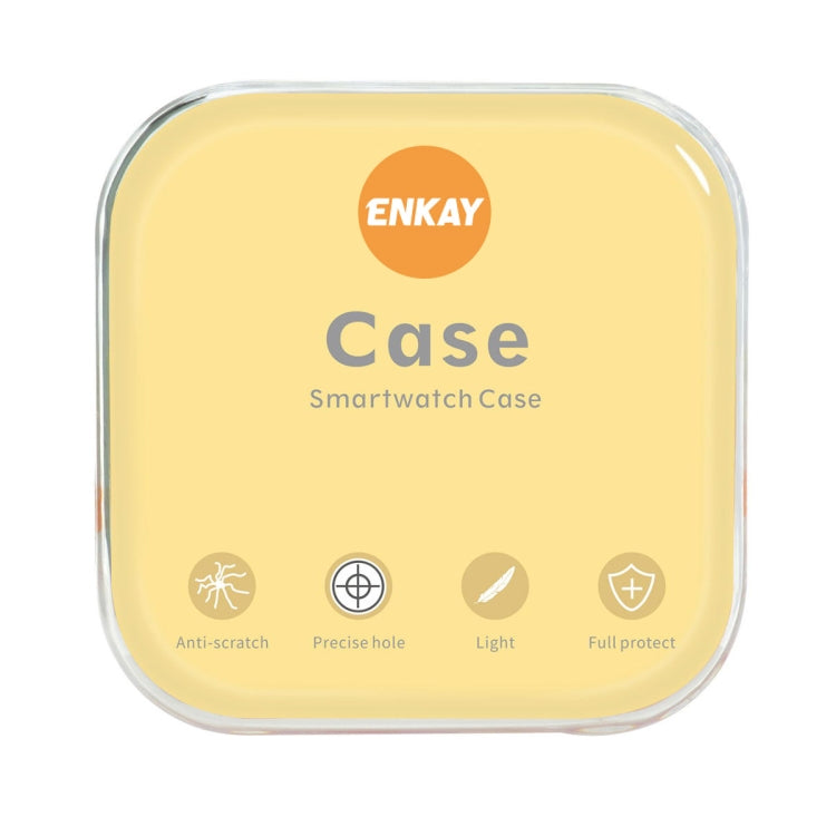 For Huawei Watch GT 3 46mm ENKAY PC Frame + Tempered Glass Protector Case With Scale(Rose Gold)