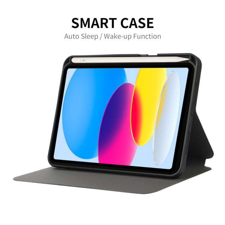 For iPad 2025 / 2022 ENKAY TPU Back Cover Smart Leather Tablet Case with Pen Slot & Holder(Light Green)