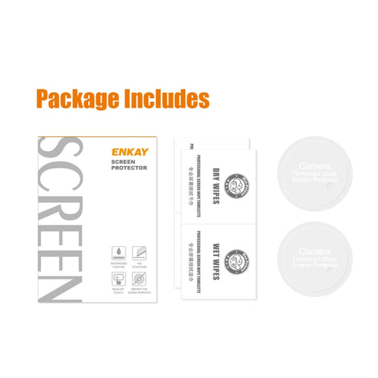 2pcs For OnePlus Ace 2 ENKAY Hat-Prince 9H Rear Camera Lens Tempered Glass Film