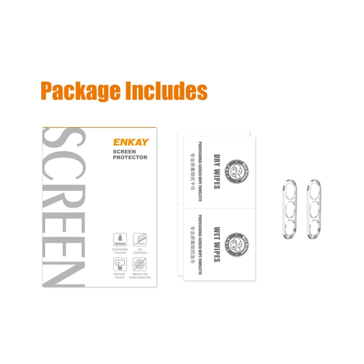 For Samsung Galaxy A15 2pcs ENKAY Hat-Prince 9H Rear Camera Lens Tempered Glass Film(Transparent)