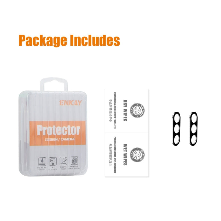 For Samsung Galaxy M35 2pcs ENKAY Hat-Prince 9H Rear Camera Lens Tempered Glass Film(Black)