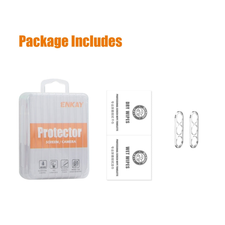 For Samsung Galaxy S25 5G 2pcs ENKAY Hat-Prince 9H Rear Camera Lens Tempered Glass Film(Transparent)