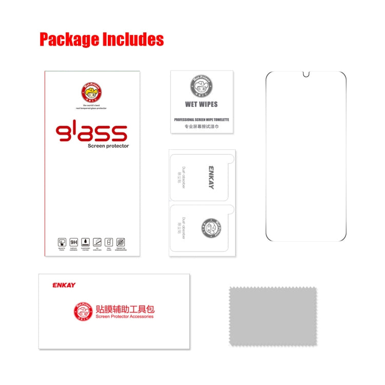For Redmi 13C ENKAY Hat-Prince 0.26mm 9H 2.5D High Aluminum-silicon Tempered Glass Film
