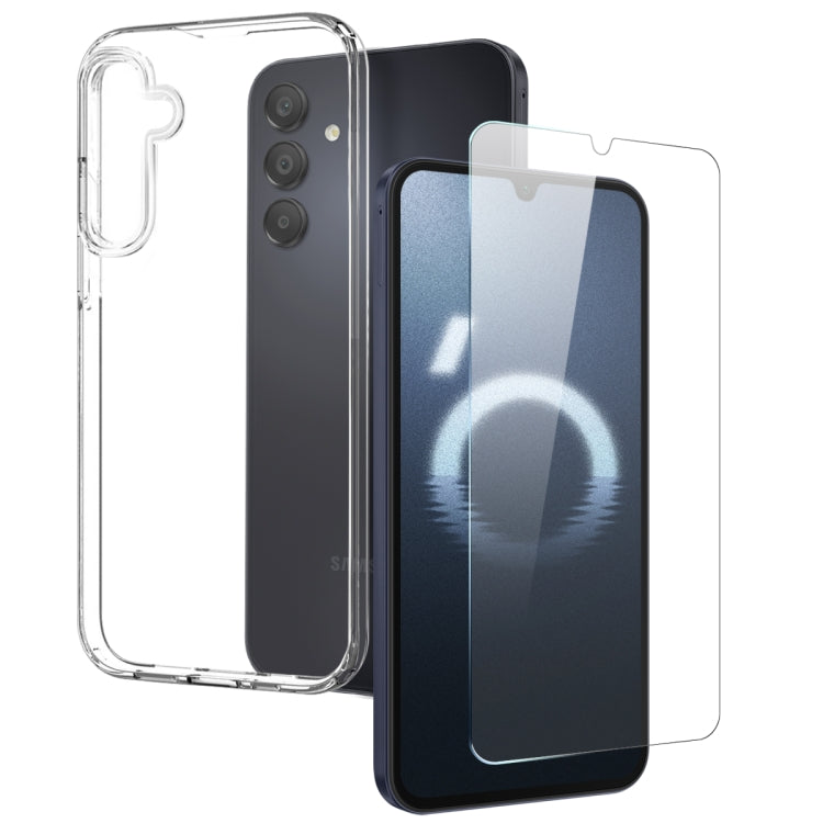 NORTHJO Transparent TPU Phone Case with Tempered Glass Film, For Samsung Galaxy S25 FE 5G, For Samsung Galaxy A56 5G, For Samsung Galaxy A26 5G, For Samsung Galaxy A36 5G, For Samsung Galaxy A06 4G, For Samsung Galaxy S24 FE 5G, For Samsung Galaxy A55 ...