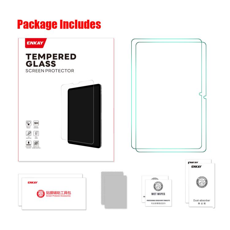 For Xiaomi Pad 8 / 7 / 8 Pro / 7 Pro 2pcs ENKAY Hat-Prince 0.33mm Explosion-proof Tempered Glass Film