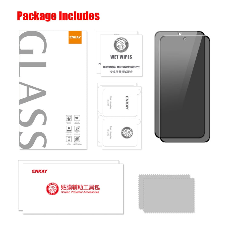 For Samsung Galaxy S23+ 5G 2pcs ENKAY Hat-Prince 28 Degree Anti-peeping Privacy Tempered Glass Film
