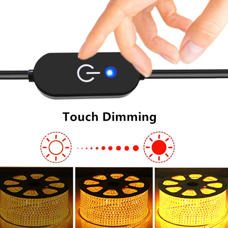 JUNSUNMAY DC 5.5mmx2.5mm LED Touch Inline Dimmer Switch Controller for Single Color, Length 30cm(Black)